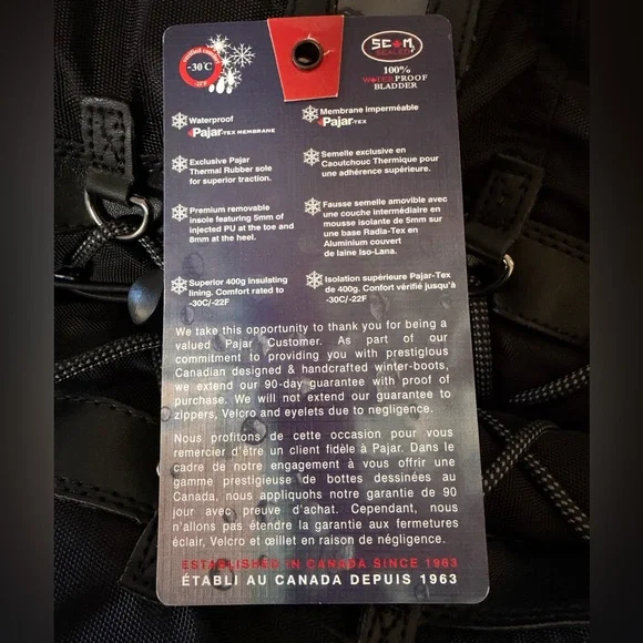 Pajar Grip Black and Red Snow Boots like new - Picture 9 of 9